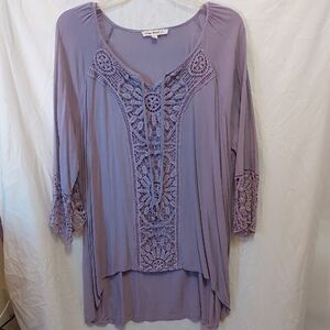 Elegant Lavender Crochet Tunic